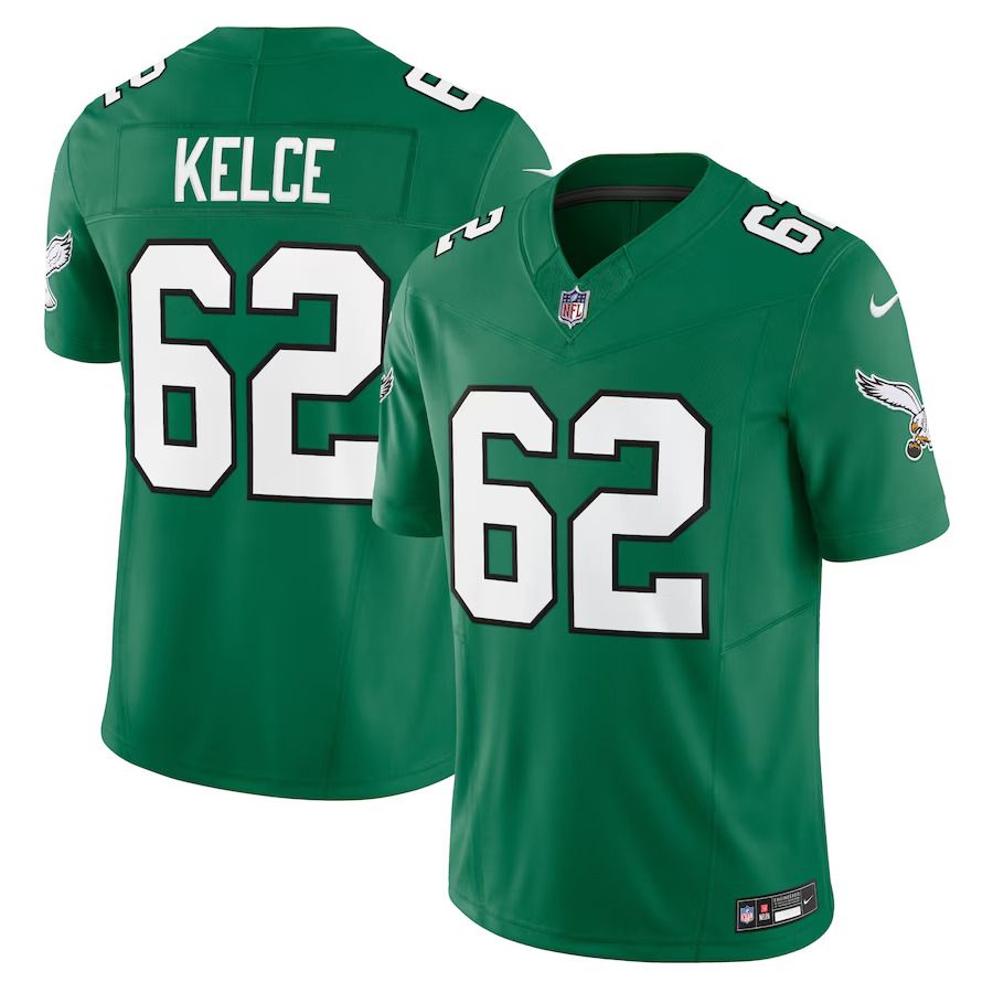 Men Philadelphia Eagles #62 Jason Kelce Nike Kelly Green Alternate Vapor F.U.S.E. Limited NFL Jersey->youth nfl jersey->Youth Jersey